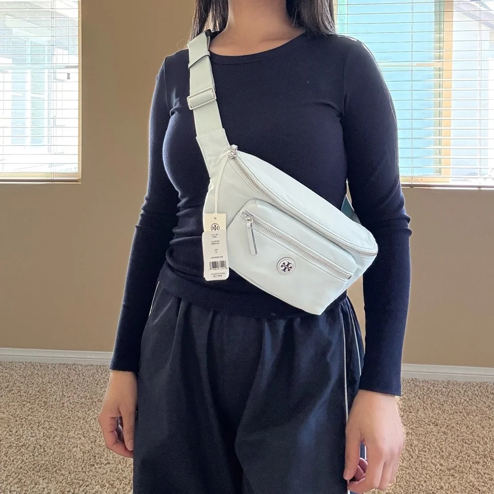 New, Tory Burch nylon summit belt bag with silver hardware - Picture 10 of 11